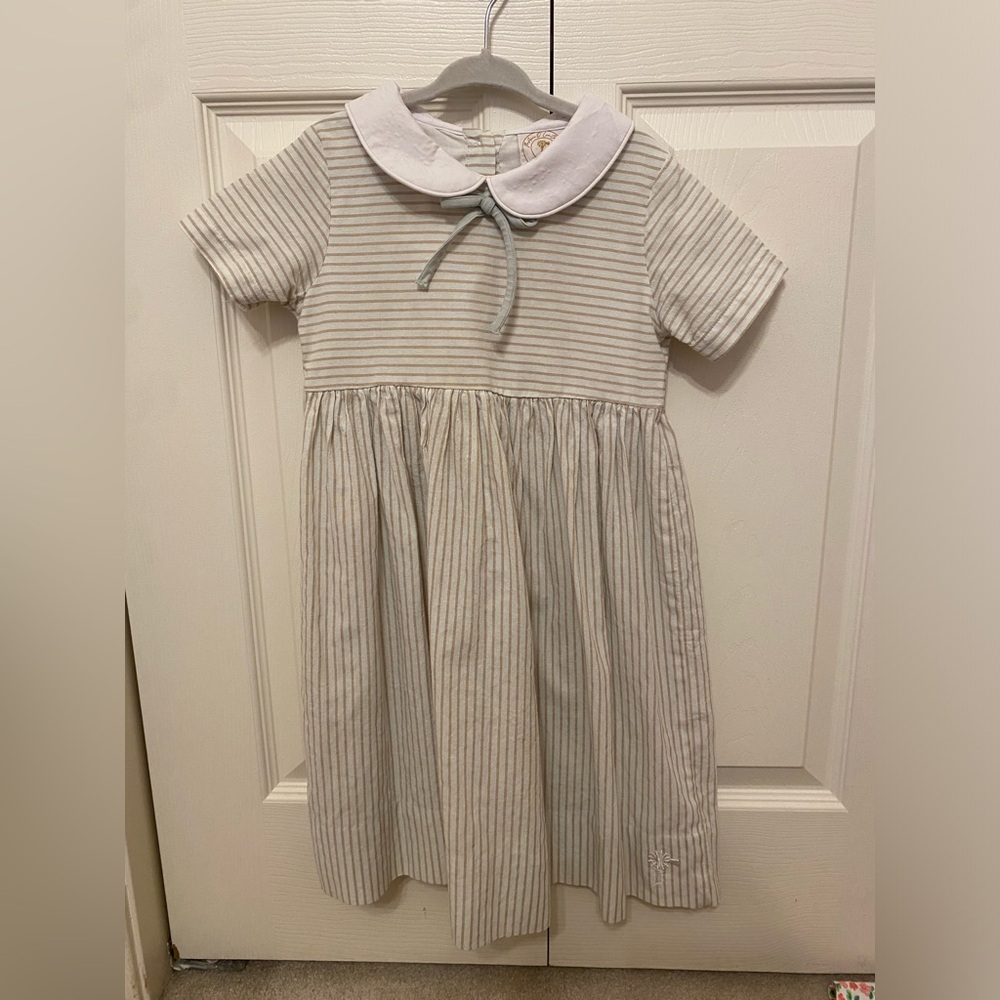 Striped Gray and White Kids Dress